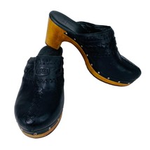 Ugg Australia Vivica Woven Black Leather Clogs 8 Studs SN1952  - $955.57 MXN