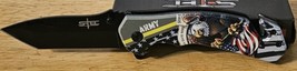 EAGLE AMERICAN FLAG ARMY USA PATRIOTIC SPRING ASSISTED KNIFE BLADE BELT ... - $14.05