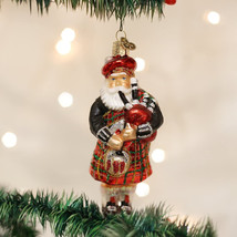 Old World Christmas Highland Santa w/BAGPIPES Glass Christmas Ornament 40139 - £18.24 GBP