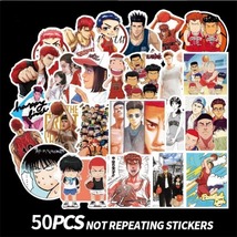 50pcs SLAM DUNK Anime Stickers For Wall Decor Fridge Motorcycle Bike  - £7.16 GBP