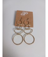 Plunder Earrings (new) QUINLYN - DELICATE GOLD WIRE SHAPES  2.75&quot; DROP W... - $286.61 MXN
