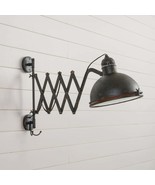 Accordion extendable Wall Sconce Light in distressed black metal - £141.58 GBP