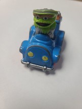 Sesame Street Muppets Oscar the Grouch in Blue Car 1987 Playskool Inc. Trash! - £2.87 GBP