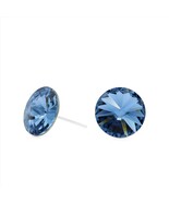 10mm Blue Swarovski Earrings | Round Crystal Studs | Minimalist Earrings... - €19,07 EUR