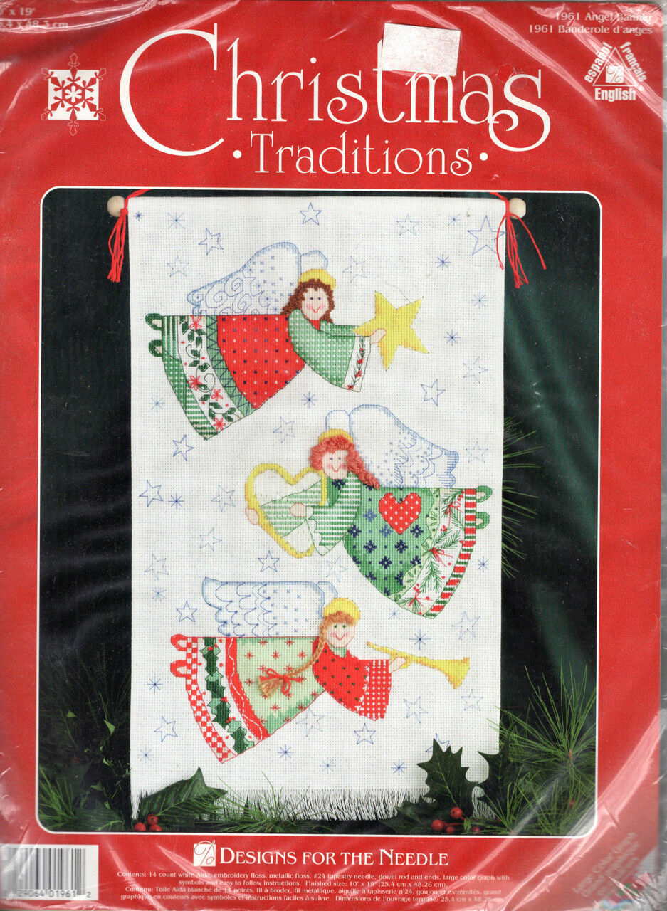 Cross Stitch Kit Angel Banner Christmas Designs for the Needle  - $20.66