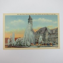 Postcard St. Louis Missouri Aloe Plaza Fountain Union Station Post Offic... - £7.95 GBP