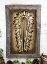 Large Western Indian Tribal Chief Headdress War Bonnet Wall Decor Picture Frame - £59.94 GBP