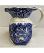 Antique Mason&#39;s Patented Ironstone Blue Transfer Ware Pitcher Jug - €31,71 EUR