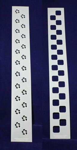 Checkerboard/Flower Border Stencil Set-14 Mil Mylar-3" x 23.5 Painting/Crafts - $19.78