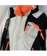 Spyder Jacket Insulated Snowboard Ski Coat Full Zip Hood Orange Boys Siz... - £47.07 GBP