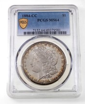 1884-CC $1 Silver Morgan Dollar Graded by PCGS as MS-64 - £389.37 GBP