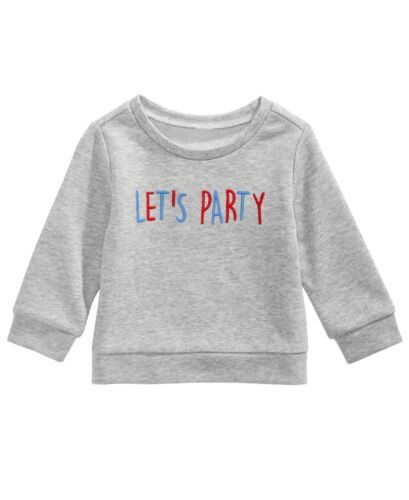 Primary image for First Impressions Infant Girls Metallic Sweatshirt,6-9 Months,Heather Sterling