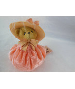Cherished Teddies Peach Spring Bonnet Give Life A Hug Enesco 2001 Hillman - £2.72 GBP