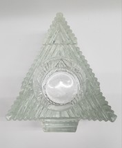 Avon Christmas Tree Shape Waterfall Glass Votive Candle Holder Holiday Decor - £7.99 GBP