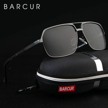 BARCUR Aluminum Polarized Mens Sunglasses Mirror Sun Glasses Square Goggle - £22.84 GBP