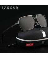 BARCUR Aluminum Polarized Mens Sunglasses Mirror Sun Glasses Square Goggle - £22.74 GBP