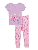 Wonder Nation Toddler Girls Flamingo Short Sleeve Pajamas 2 Piece Set Si... - £19.91 GBP