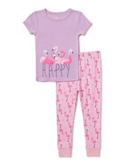 Wonder Nation Toddler Girls Flamingo Short Sleeve Pajamas 2 Piece Set Si... - £19.91 GBP