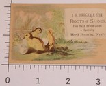Victorian Trade Card JR Bergen &amp; Sons Boots &amp; Shoes Red Bank Jersey Chic... - $5.93
