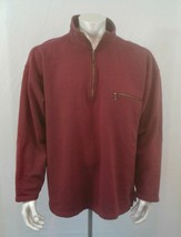 Eddie Bauer Burgundy Long Sleeve 1/2 Zip Mock Neck Men&#39;s Cotton Sweatshi... - €6,92 EUR