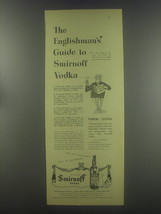 1954 Smirnoff Vodka Ad - The Englishman&#39;s guide to Smirnoff Vodka - $18.49