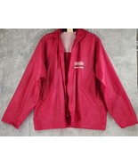 Conoco Racing Team Jacket Mens Large Red Vintage Hooded Windbreaker Made... - £28.32 GBP