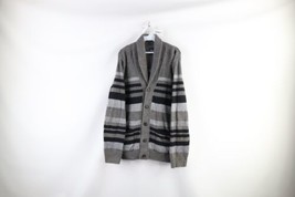 Vintage Gap Mens Size Large Striped Color Block Knit Shawl Cardigan Sweater - $49.45