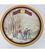 Vintage Currier &amp; Ives 1855 Winter Pastime Metal Plate 13 Inch - $14.00