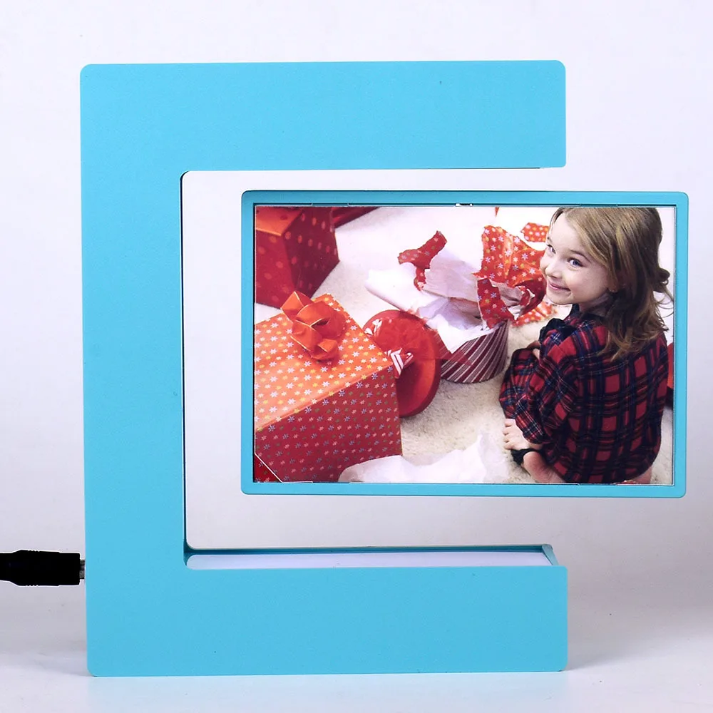 E Shape Magnetic Levitating Picture Photo Frame Creative Night Light With Led Li - £169.80 GBP