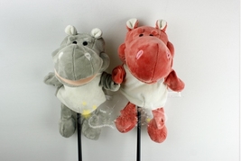 Golf Club Fairway Wood Head Cover Animal Pet Baby Hippo Gray Pink Cartoon - $14.90