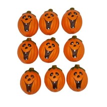 Halloween Blow Mold Pumpkin Set of 9 Jack O Lantern Replacement Light Covers - £7.58 GBP
