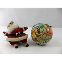 German Christmas Ornaments Paper Mache Christmas Ball Santa Claus St Nick Vtg - £19.01 GBP