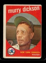 Vintage Baseball Card Topps 1959 #23 Murry Dickson New York Yankees Pitcher Wb - £9.82 GBP