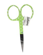 3 3/4 Inch Embroidery Scissors Green and White Polka Dot Handle - $5.95
