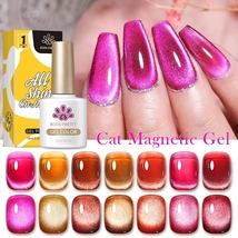 BORN PRETTY Amber Crystal Cat&#39;s Eye Magnetic Gel Nail Polish Brown Red S... - £7.14 GBP