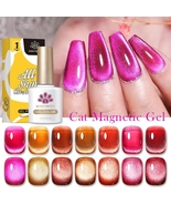 BORN PRETTY Amber Crystal Cat&#39;s Eye Magnetic Gel Nail Polish Brown Red S... - £5.35 GBP+