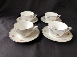 Conjunto De 4 Antiguo Porcelana LT France Taza Y Platillos. Marcado - $107.22