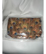 Peacock feather zippered make up bag NEW - $13.57 CAD