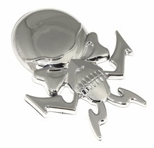 2 X Brand New 3D Chrome Skull Badge Emblem Decal Accessory For Automobile - $13.86