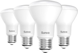 Sunco 4 Pack Br20 Led Bulbs Indoor Flood Light R20 Dimmable Cri93 3000K Warm, Ul - £27.04 GBP