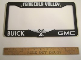 License Plate Plastic Car Tag Frame Temecula Valley Buick Gmc 10V - £18.41 GBP