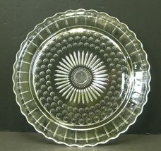 Vtg Depression Glass Crystal Clear Cake Stand Footed Triple Cake Dessert 11&quot; - £12.43 GBP