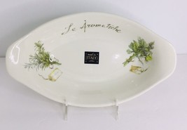 Oval Serving Bowl Le Aromatiche Effetti Italy Large Ceramic 12 1/4 &quot; long - £23.63 GBP