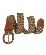 400 - NEW TAN/BEIGE NYLON BRAIDED STRETCH BELT 1.25&quot; WIDE &amp; SIZES TO FIT... - $13.69 CAD+
