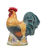 Floral Rooster 3-d Cookie Jar 66oz Multi Color Ceramic - £41.67 GBP