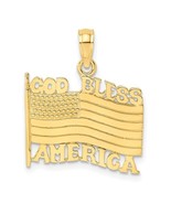 10K  Yellow Gold God Bless America Flag Charm - $306.97 CAD