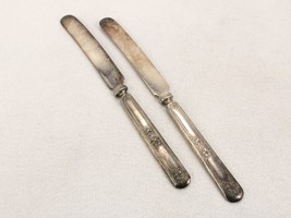 Lot of 2 Antique Silver Plate Butter Knives, William Rogers &amp; Son, SLVR-08 - $14.65