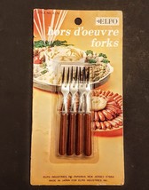 ELPO Party Pick Appetizer Fork VTG new pack of 4 hors d&#39;oeuvre Charcuter... - $5.86