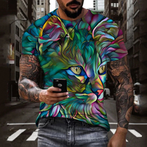 Cat Kitty Kitten Psychedelic Art Hipster T-Shirts tees cat lover 7 - £12.98 GBP