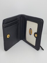 Fossil Logan Leather Bifold Wallet Black Coin Zip Travel Black  image 3
